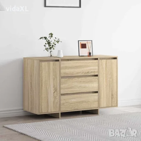 vidaXL Служебен шкаф Сонома дъб 120 x 41 x 75 см Инженерна дървесина, снимка 2 - Бюфети - 56147067