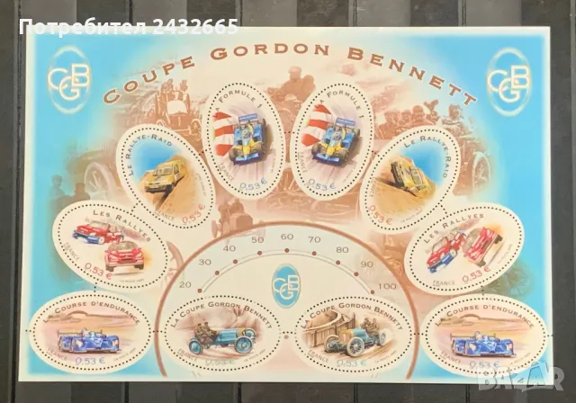 JG65. Франция 2005 = “  Спорт. Автомобилизъм. 100 год. Купа на Гордон Бенет.”, **, МNH 