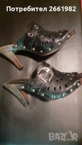Нови черни чехли с капси на ток, снимка 2 - Чехли - 37199636