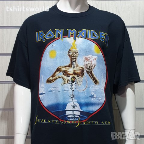 Нова мъжка тениска със ситопечат на музикалната група IRON MAIDEN -SEVENTH SON OF A SEVENTH SON, снимка 5 - Тениски - 30648090
