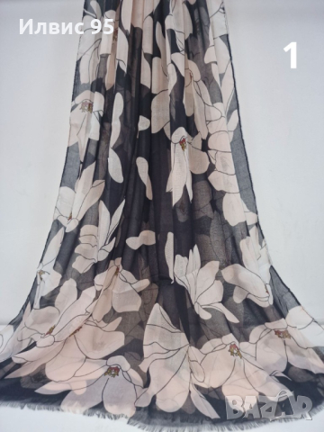 Дамски шал с флорални шарки , снимка 5 - Шалове - 44488893