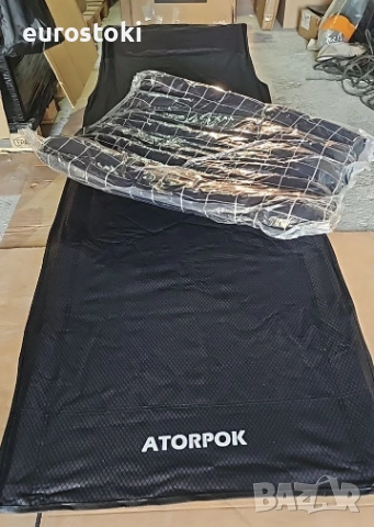 Сгъваемо къмпинг легло ATORPOK SHOP с матрак и чанта за носене, 190 х 70 см, до 200 кг, цвят: черно , снимка 9 - Къмпинг мебели - 52632978