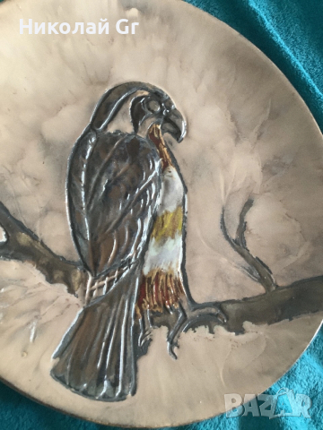 Декоративна стенна чиния произведено в Германия 1960 —1970 години Ruscha Art oтличен състояние, снимка 3 - Други - 54051785