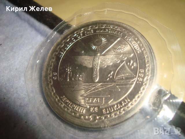 5 ДОЛАРА 1989 МАРШАЛСКИ ОСТРОВИ 20години от ПЪРВИЯ ЧОВЕК на ЛУНАТА МОНЕТА КОСМИЧЕСКА ТЕМАТИКА РЯДКА , снимка 5 - Нумизматика и бонистика - 38178465