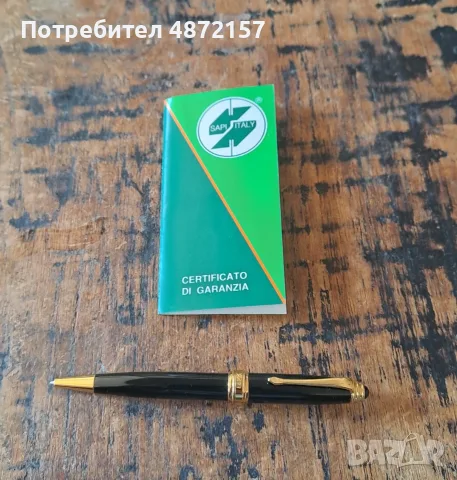 химикалка Сапи Sapi малка елегантна позлатена и черна Италия в кутия, снимка 3 - Ученически пособия, канцеларски материали - 55737175