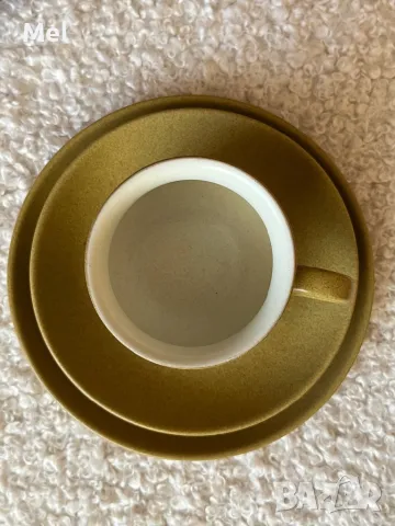 Чаша за кафе с подложни чинийки Denby England, снимка 2 - Антикварни и старинни предмети - 49990902