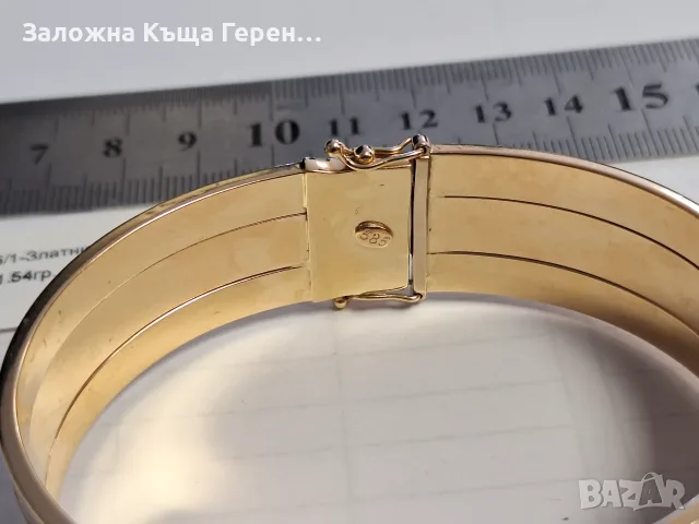 Мъжка златна гривна Белезник 31,54гр., снимка 3 - Гривни - 56257522