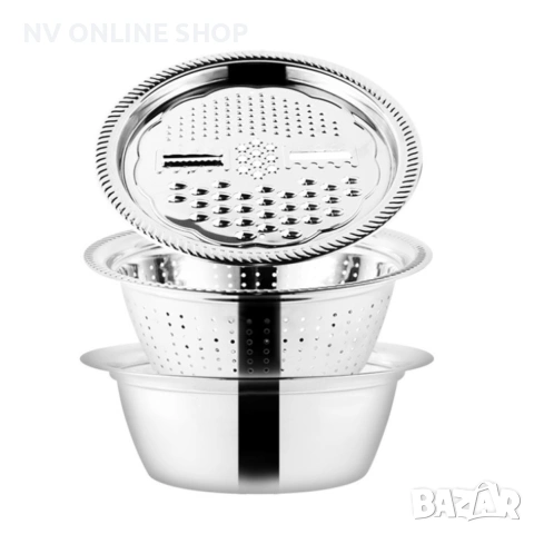 Многофункционално ренде 3в1 с купа за салата и съд за отцеждане, снимка 7 - Аксесоари за кухня - 53177402
