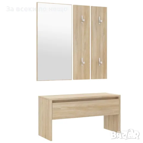 Комплект мебели за антре, дъб сонома, инженерно дърво, снимка 7 - Портманта - 48748118