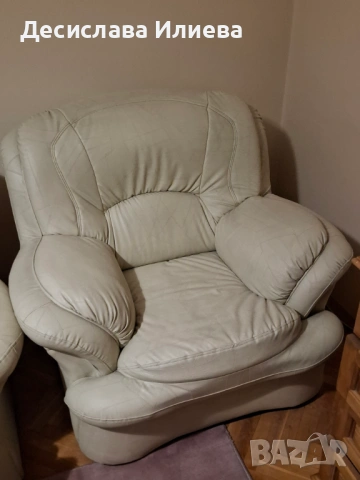 холна гарнитура в цвят "шампанско", снимка 2 - Дивани и мека мебел - 53015652