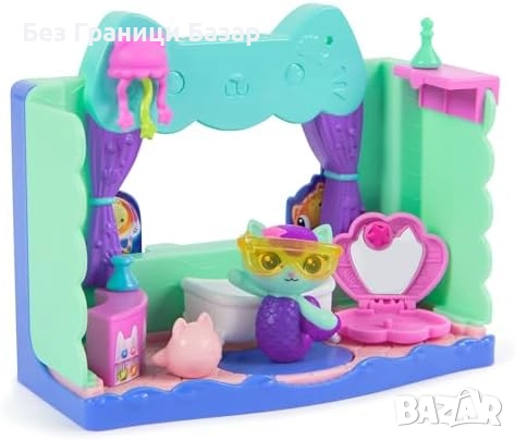 Нов комплект Gabby’s Dollhouse MerCat баня с изненада и аксесоари, 10 части, снимка 3 - Други - 51676799