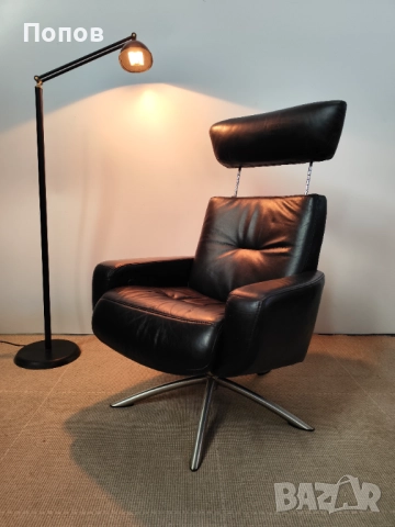 Дизайнерски кожен релакс стол IMG, снимка 3 - Дивани и мека мебел - 52434729