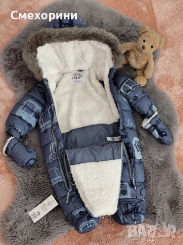 Нов зимен бебешки космонавт за момченце 0-3 месеца, ръст 62см, снимка 2 - Бебешки ескимоси - 52487591