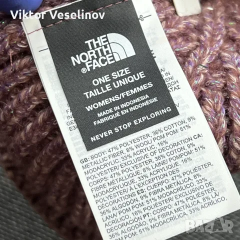 Оригинална The North Face Дамска Зимна Шапка Beanie Пискюл, снимка 5 - Шапки - 56120393
