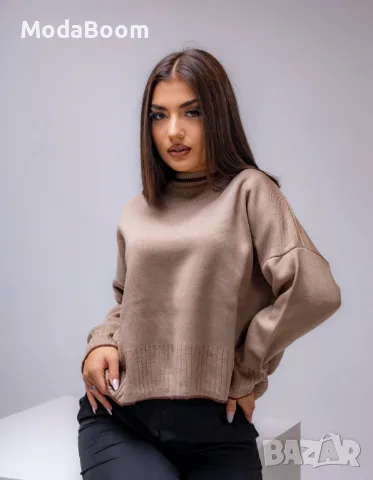 Кафяв висококачествен дамски пуловер , снимка 4 - Блузи с дълъг ръкав и пуловери - 48067133