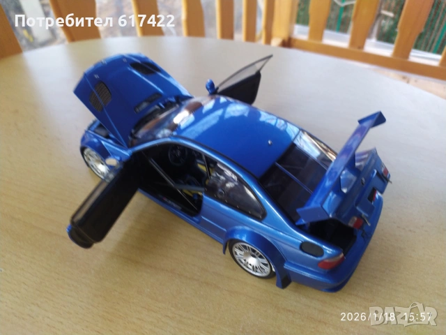 1:18 Метален модел на BMW M3 GTR Street Version Е46 - Minichamps, снимка 8 - Колекции - 53142521