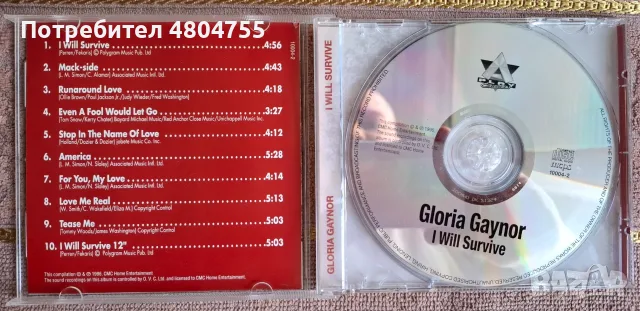 Глория Гейнър - компактдиск., снимка 2 - CD дискове - 55963881
