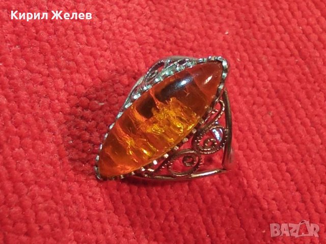 СТАР РУСКИ ФИЛИГРАНЕН КЕХЛИБАРЕН ПРЪСТЕН РЕГУЛИРУЕМ от НИКЕЛИРАНА БЛАГОРОДНА СТОМАНА СССР 44264, снимка 15 - Антикварни и старинни предмети - 45526451