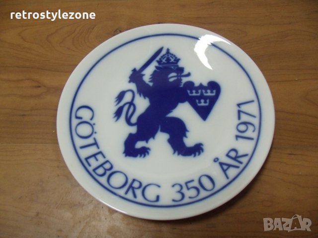 № 5857 старо порцеланово пано / чиния GOTEBORG 1971   - диаметър 19,5 см , снимка 2 - Други ценни предмети - 35256469