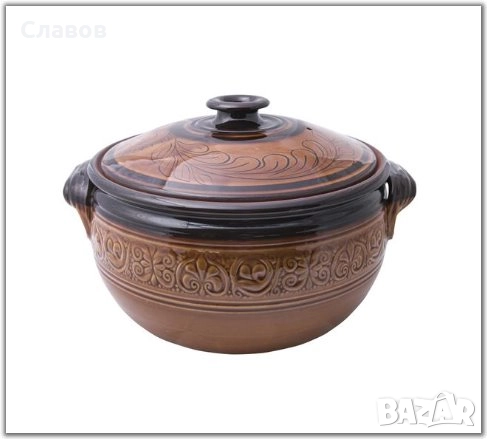 Гювеч (Глинена тенджера с капак) Троянска керамика 6 л