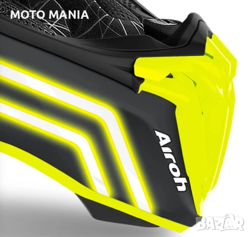Мотокрос каска Airoh Twist 2.0 NEON YELLOW MATT, снимка 3 - Други спортове - 50482907
