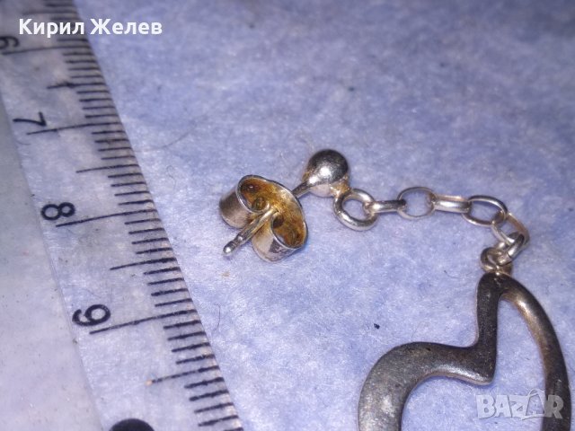 СРЕБЪРНО СЪРЧИЦЕ ФЕШЪН АРТ ОБЕЦА СРЕБРО 925 ИТАЛИАНСКА БУТИКОВА МНОГО КРАСИВА 21044, снимка 7 - Обеци - 40487739