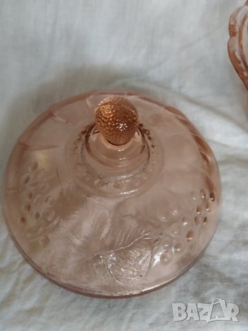 стара стъклена захарница арт деко, снимка 5 - Антикварни и старинни предмети - 34909649