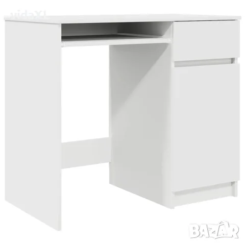 vidaXL Бюро, бяло, 86x49x76 см, инженерно дърво