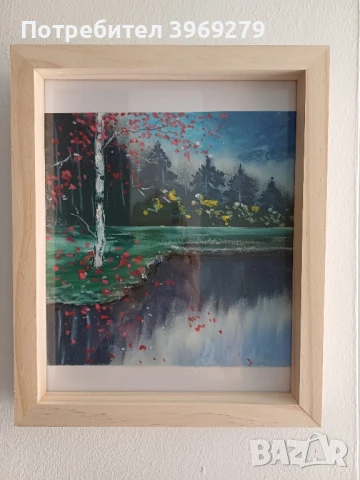 Лечебна ръчно рисувана картина с маслени пастели-22/27 см., снимка 1