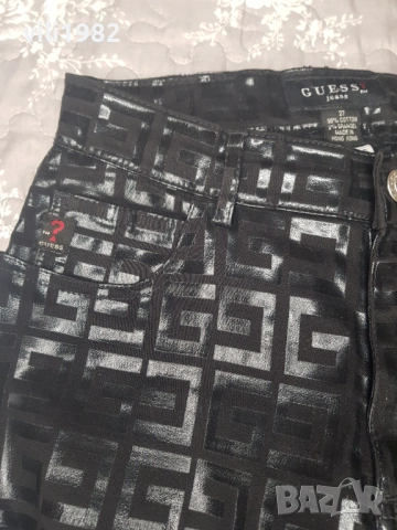 Дамски Черен Панталон Guess Jeans Glamour размер 27, снимка 5 - Панталони - 54024917