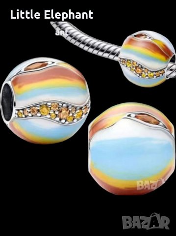 Дизайнерски модел сребърен елемент,"Cosmic planet Star"/coloured cristals/нов