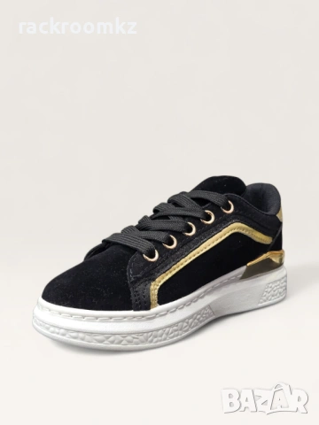 ПРОМОЦИЯ! Дeтски кецове за момиче с декоративни златисти елементи 2016 black, снимка 2 - Детски маратонки - 53887010