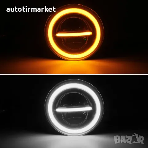 Комплект Кръгли LED фарове 7″ 70W H4 букса, къси – T102, снимка 3 - Аксесоари и консумативи - 56053959