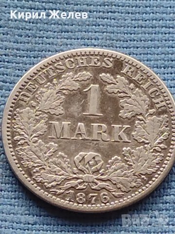 Сребърна монета 0.900 проба 1 марка 1876г. Германска империя Вилхелм първи 39625, снимка 2 - Нумизматика и бонистика - 42752295