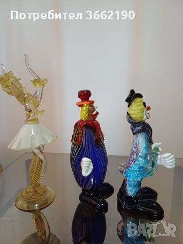 Танцуваща жена и клоуни Мурано, снимка 2 - Колекции - 52911995