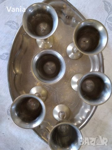 Чашки с поднос от месинг, снимка 5 - Колекции - 34155166