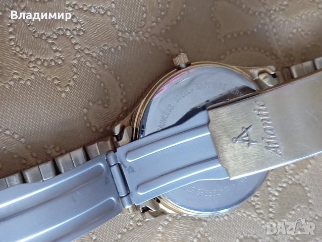 Часовник Атлантик златно покритие, снимка 9 - Антикварни и старинни предмети - 44178375
