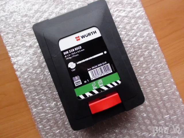 WÜRTH - DIN 338-HSCO - INOX - Germany - ЧИСТО НОВ PROFI-SET 19 Свредла 1-10 mm в Касета/WÜRTH GERMAN