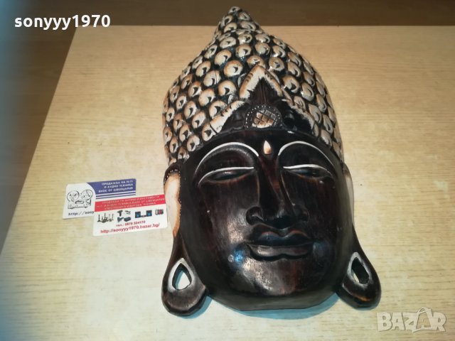ГОЛЯМА маска стенна от дърво Буда декорирана 0311202206, снимка 13 - Колекции - 30664495
