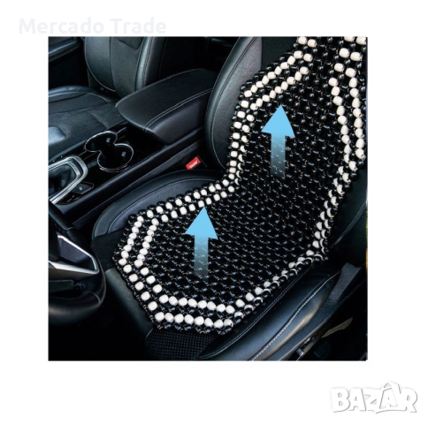 Масажор Mercado Trade, Универсален, За седалка, С дървени топчета, Черен, снимка 3 - Аксесоари и консумативи - 44726344