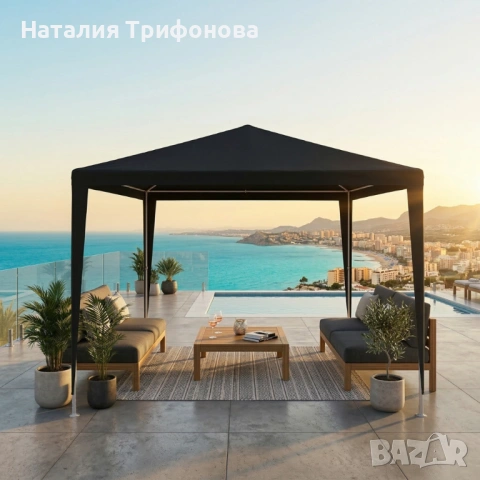 Градинска шатра тип „павилион“, 3x3м, Водоустойчива, снимка 4 - Градински мебели, декорация  - 53924529