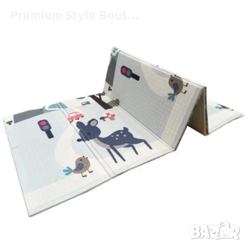 Двулицев образователен детски килим Азбука, цифри и животни 180 х 200 см - водоустойчив, сгъваем, снимка 7 - Други - 54002811