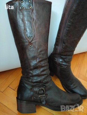 Кожени ботуши Размер 38 , снимка 2 - Дамски ботуши - 52919897