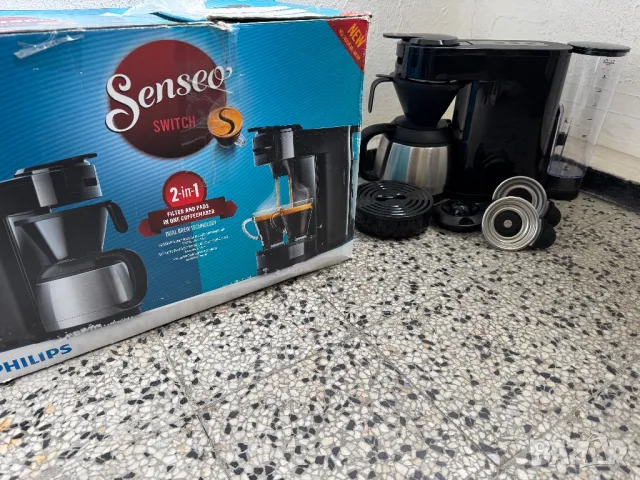 Кафемашина с Капсули + Шварц Кафе - Philips Senseo Switch HD6592 2 в 1, Еспресо!, снимка 4 - Кафемашини - 49910763