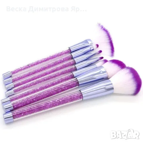 Четки за грим с кристални дръжки - 7 броя HZS86, снимка 15 - Козметика за лице - 47729293