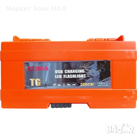 Изключително Мощен LED фенер COBA TG – 2000 м обхват, USB Type-C зареждане, Power Bank функция, снимка 6 - Къмпинг осветление - 52879458