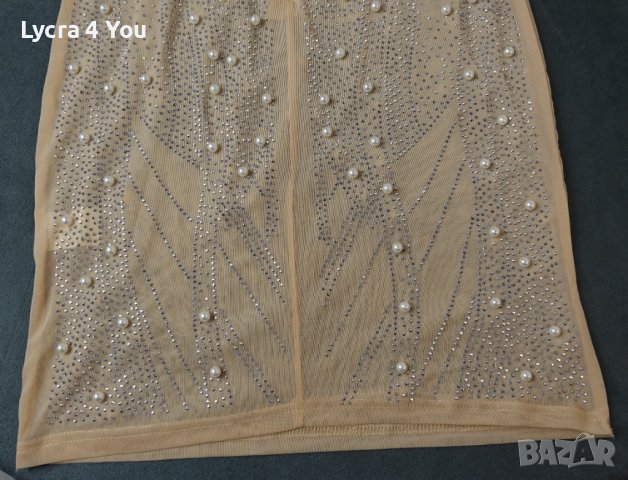 S/M дамска официална къса рокля покрита с перли, снимка 8 - Рокли - 44298945