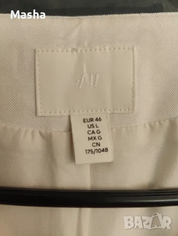 Дамски премиум елек тип костюм H&M (Размер L / 46) - Бял / Екрю - Като нов!, снимка 4 - Елеци - 55968419