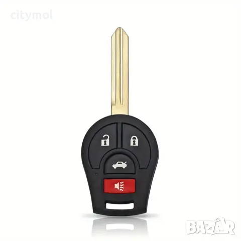 Кутийка за ключ с 4 бутона и острие за Nissan Note, Micra, Juke, Duke, Pathfinder, NV и др.