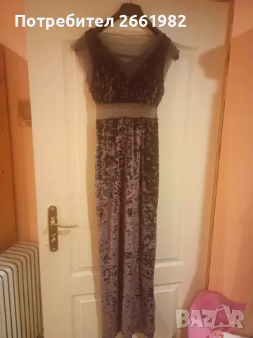 Лилаво кадифе - разкошна дълга рокля, снимка 4 - Рокли - 47702047